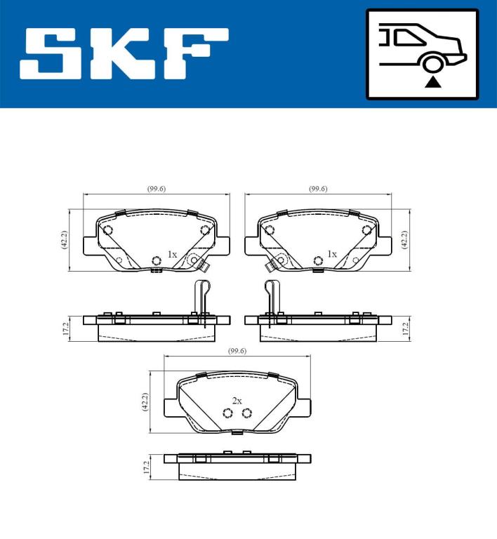 Jogo de 4 pastilhas de travão SKF ref. VKBP 90303 A